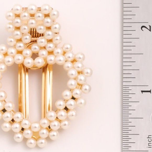 Set-of-2 Hearts of Pearl Hair Clips/Barrettes - Picture 2 of 6